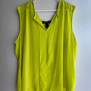 ASHLEY STEWART Lime Green Sheer Sleeveless Blouse (size 20)